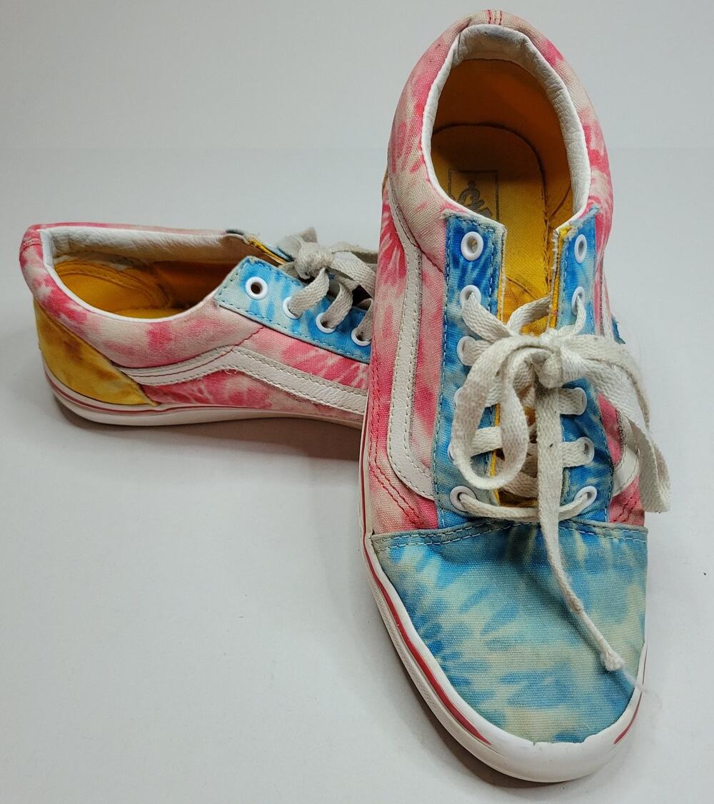 Vans Classics Old Skool Low Tie Dye - Blue / Red / White / Yellow - 7.0Y Junior
